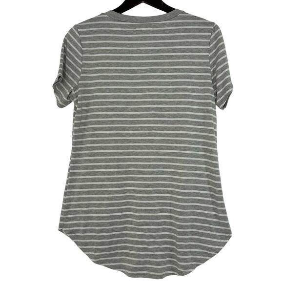 Simply Southern Sequin Pineapple T-Shirt Gray Stripe Large Cozy Everday Bling - Picture 2 of 7